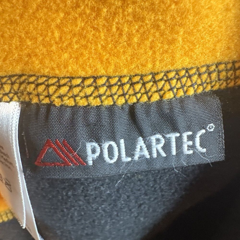 Eddie Bauer Sport Men 1/4 Zip Jacket Pullover Fleece Polartec Black Yellow Sz XL - Picture 8 of 8